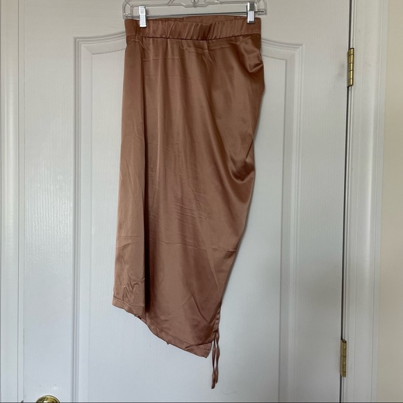 Satin Gold/Copper Drawstring Skirt - Picture 2 of 3